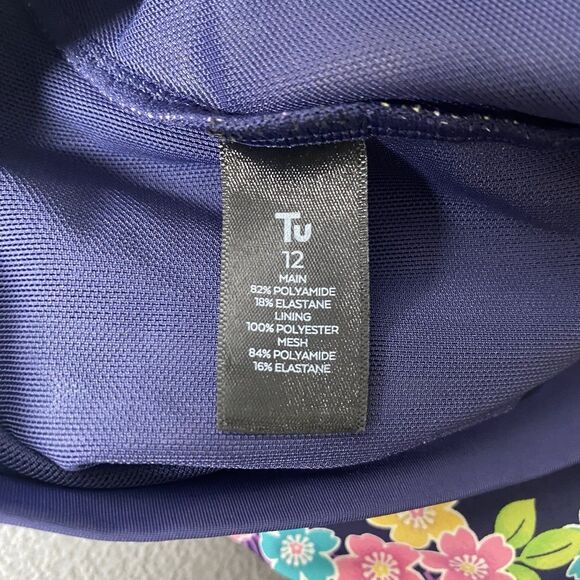 Tu Women’s Halter Swimsuit US 8 10 Floral Print Purple Padded Bust 12 UK - Picture 6 of 10